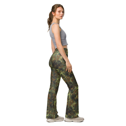 German Flecktarn Spring CAMO Womens Flare Leggings