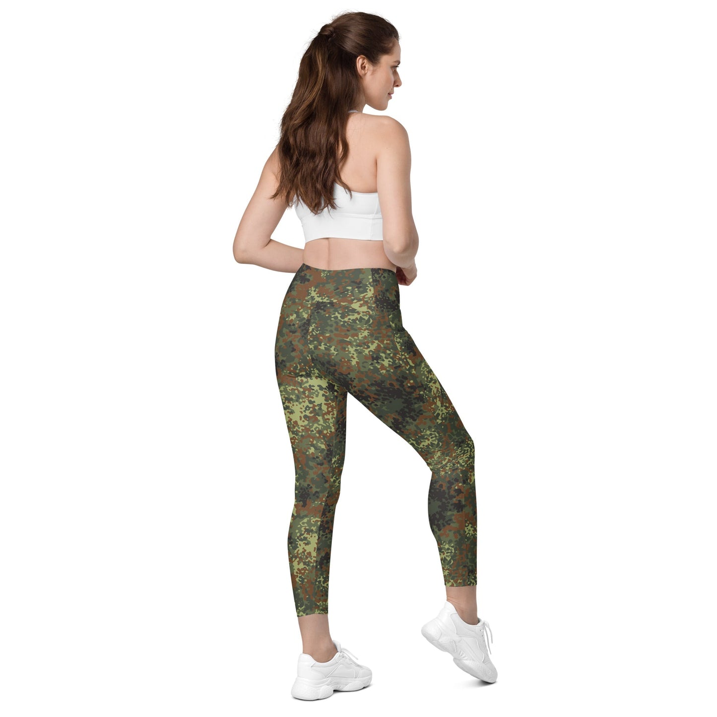German Flecktarn Spring CAMO Womens Leggings with Pockets