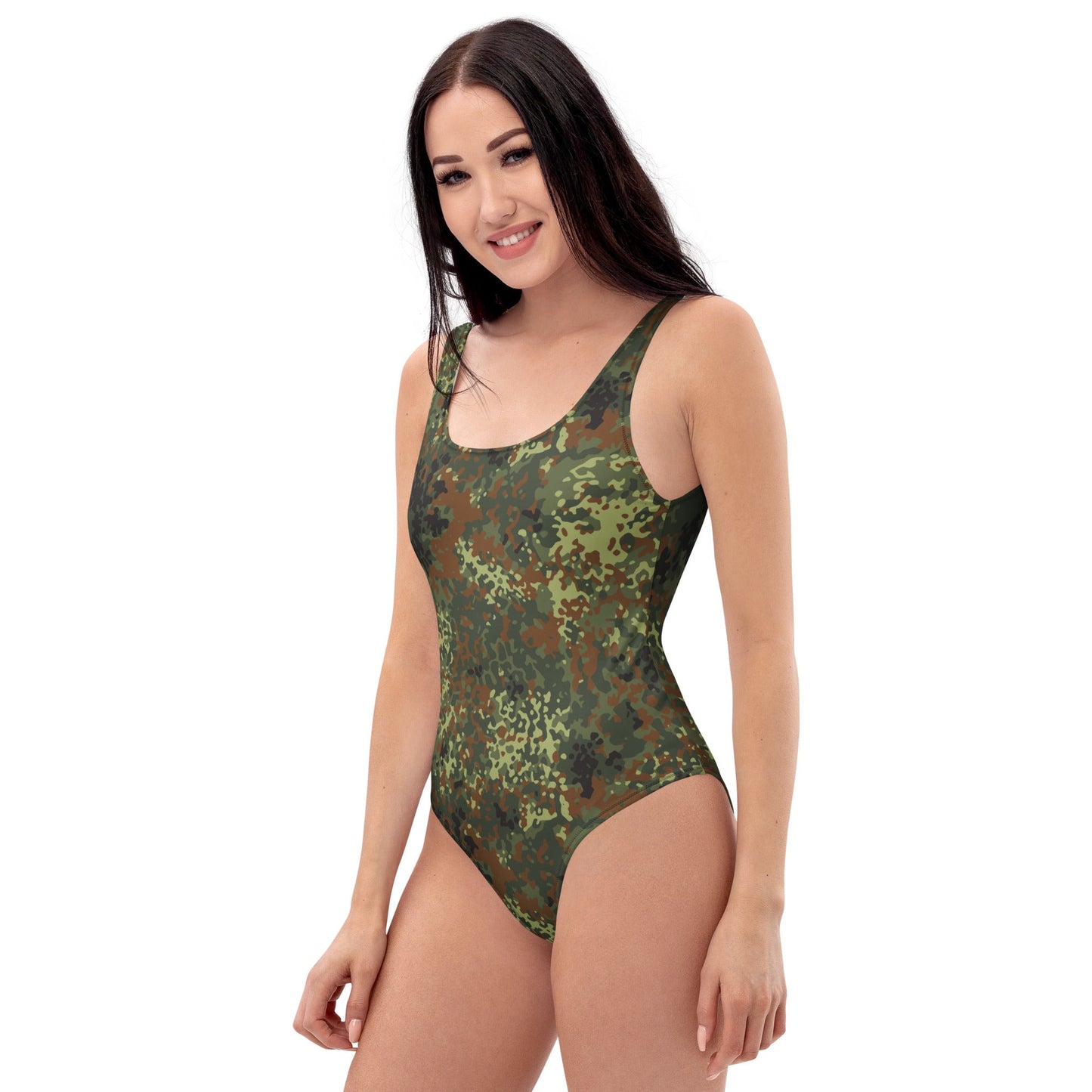 German Flecktarn Spring CAMO Womens One-Piece Swimsuit