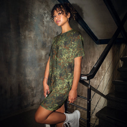 German Flecktarn Spring CAMO Womens T-Shirt Dress - 2XS