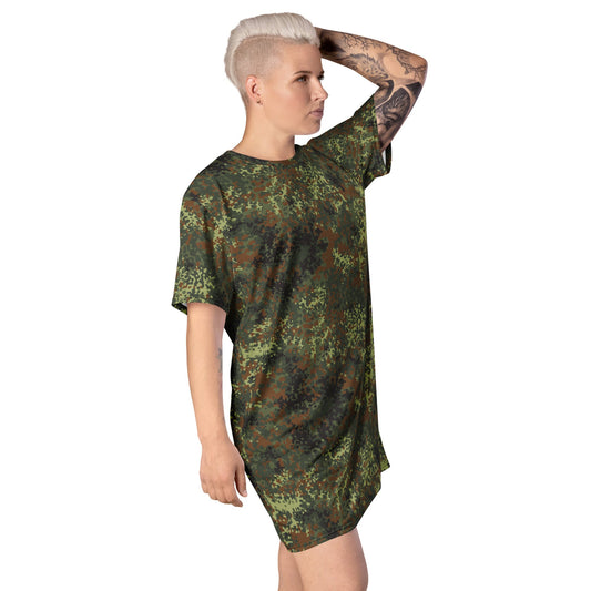German Flecktarn Spring CAMO Womens T-Shirt Dress