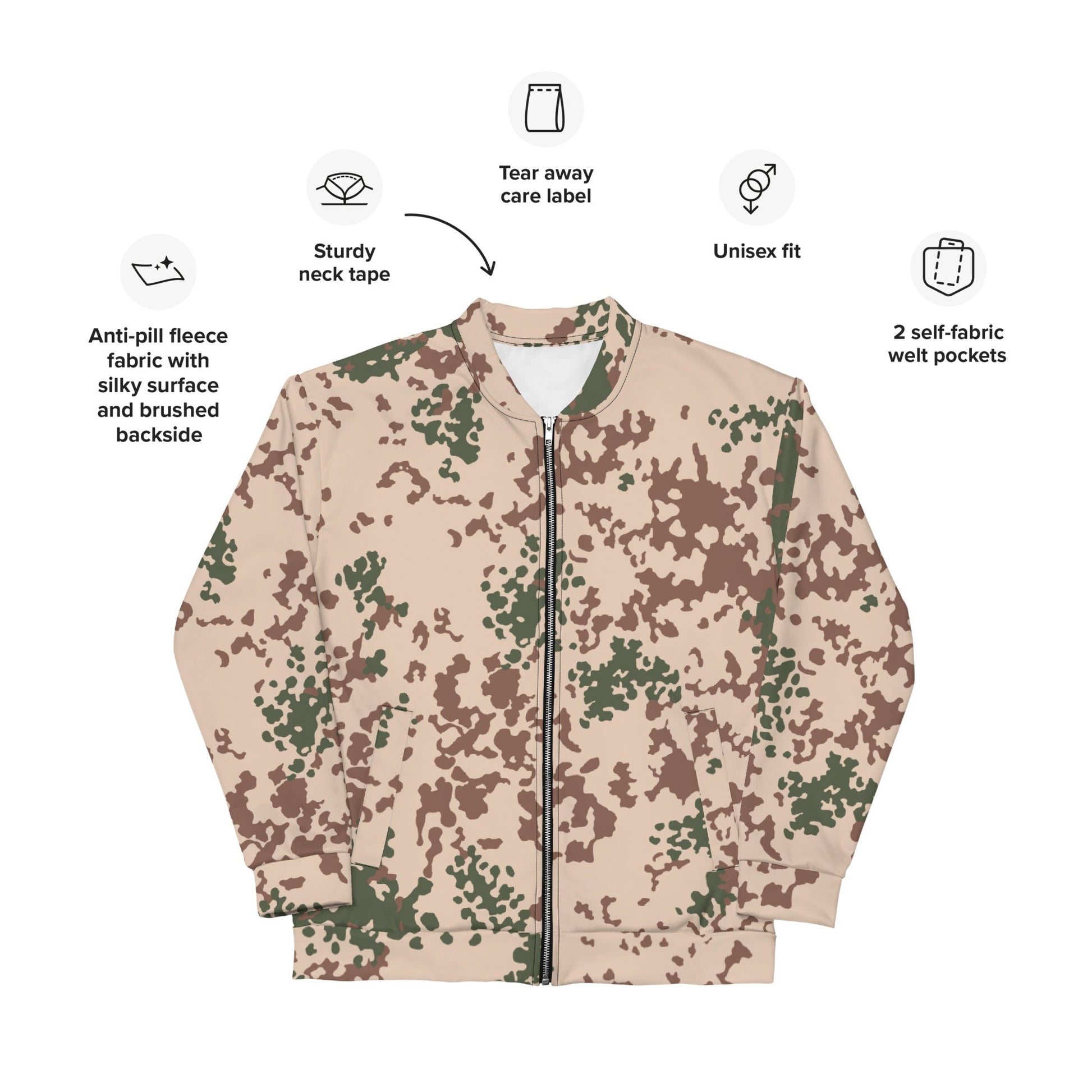 German Flecktarn Tropentarn CAMO Unisex Bomber Jacket - Jackets