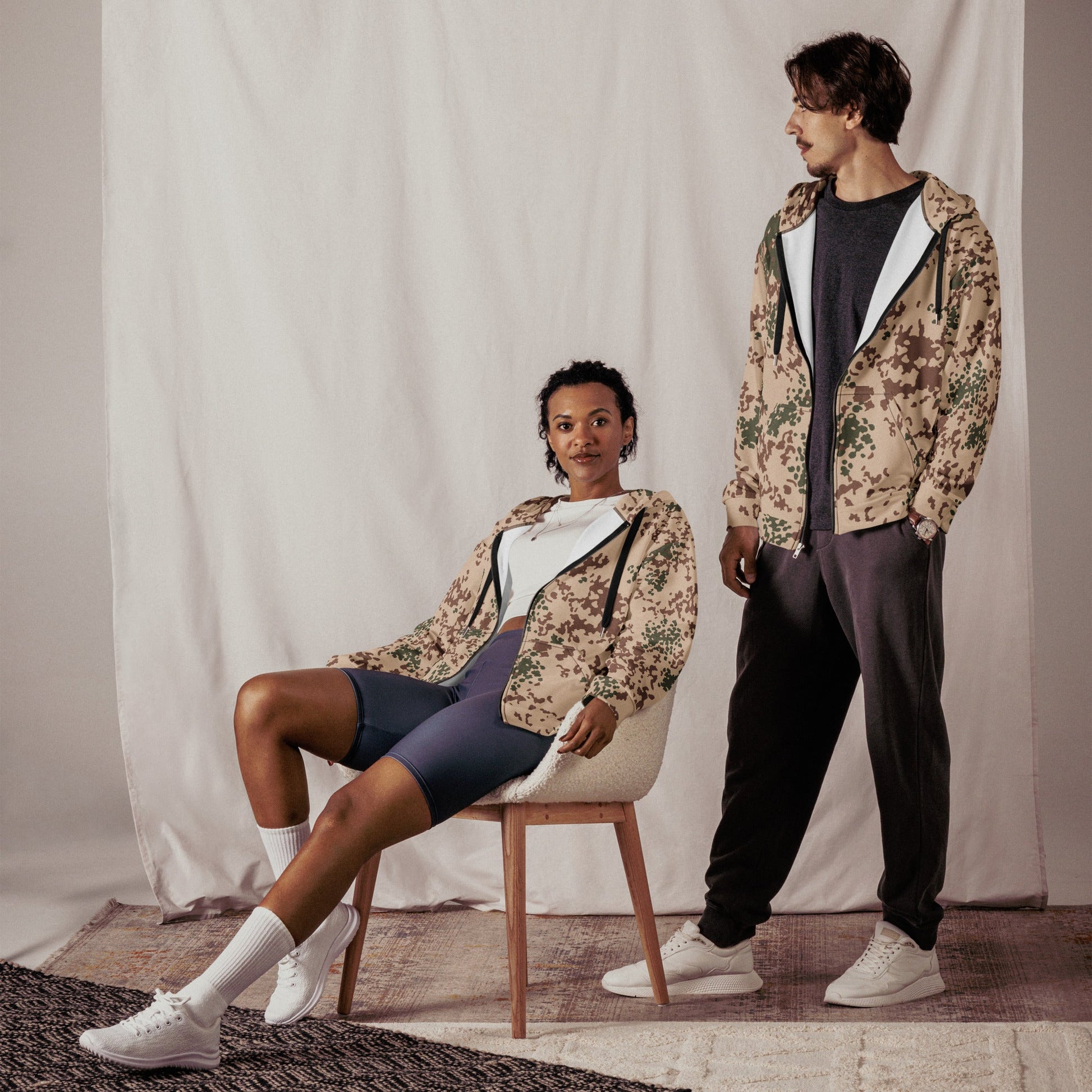 German Flecktarn Tropentarn CAMO Unisex zip hoodie Zip Hoodies