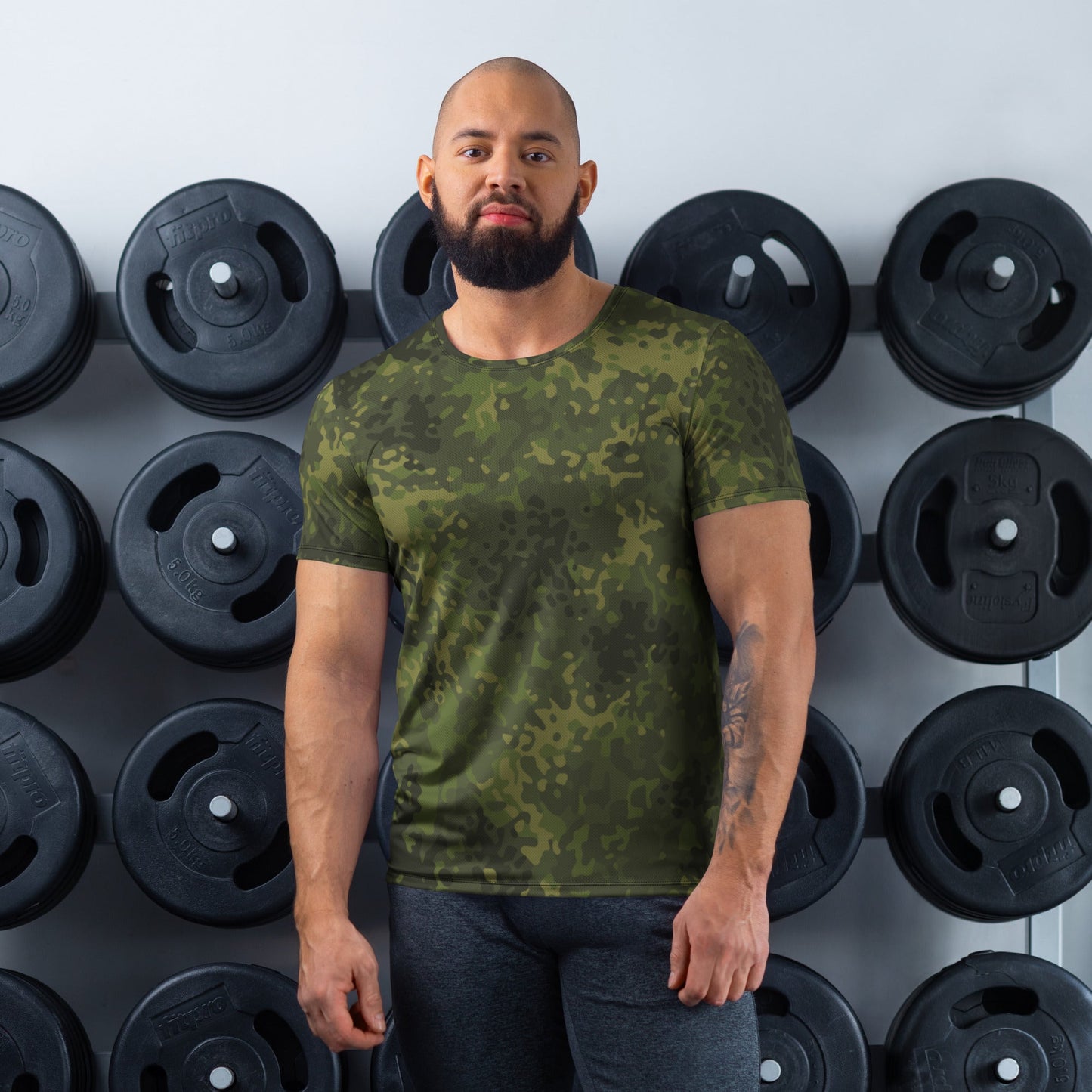 German Flecktarn Tropical CAMO Mens athletic t-shirt - XS - Athletic T-Shirts