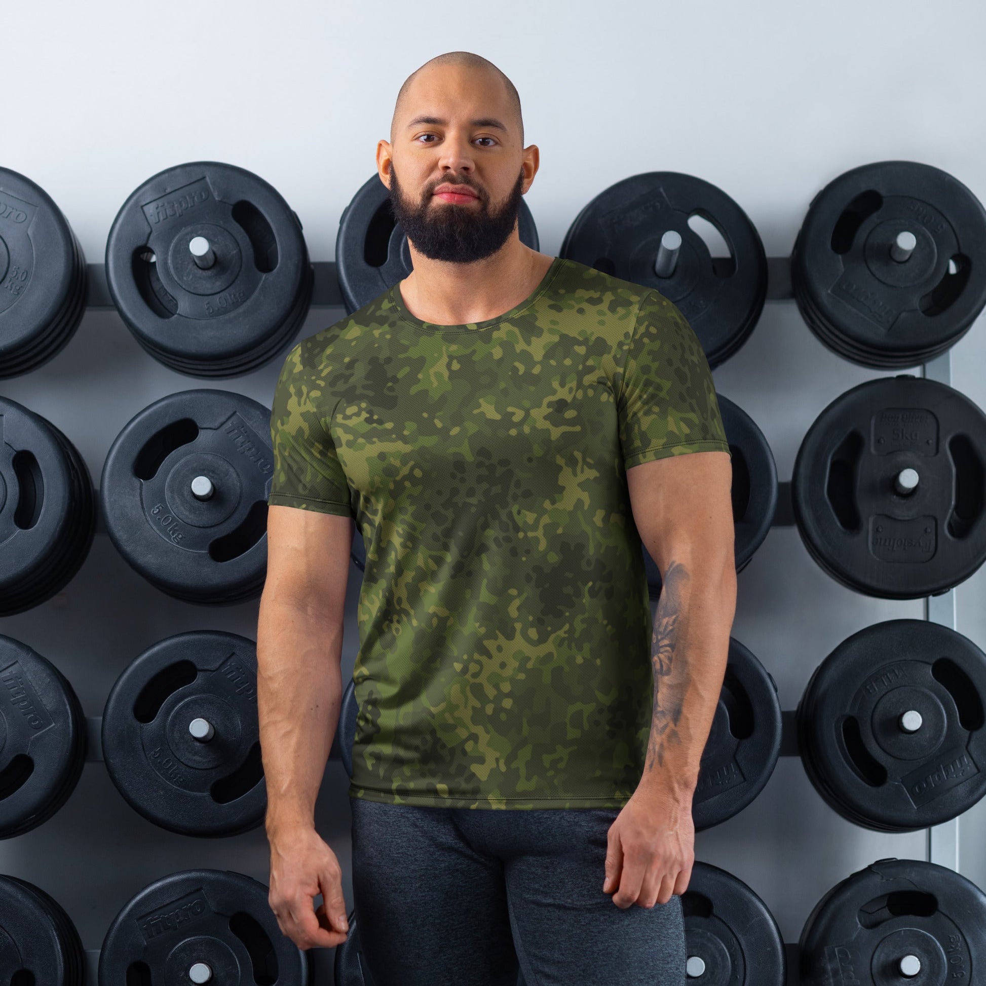 German Flecktarn Tropical CAMO Mens athletic t-shirt - XS - Athletic T-Shirts