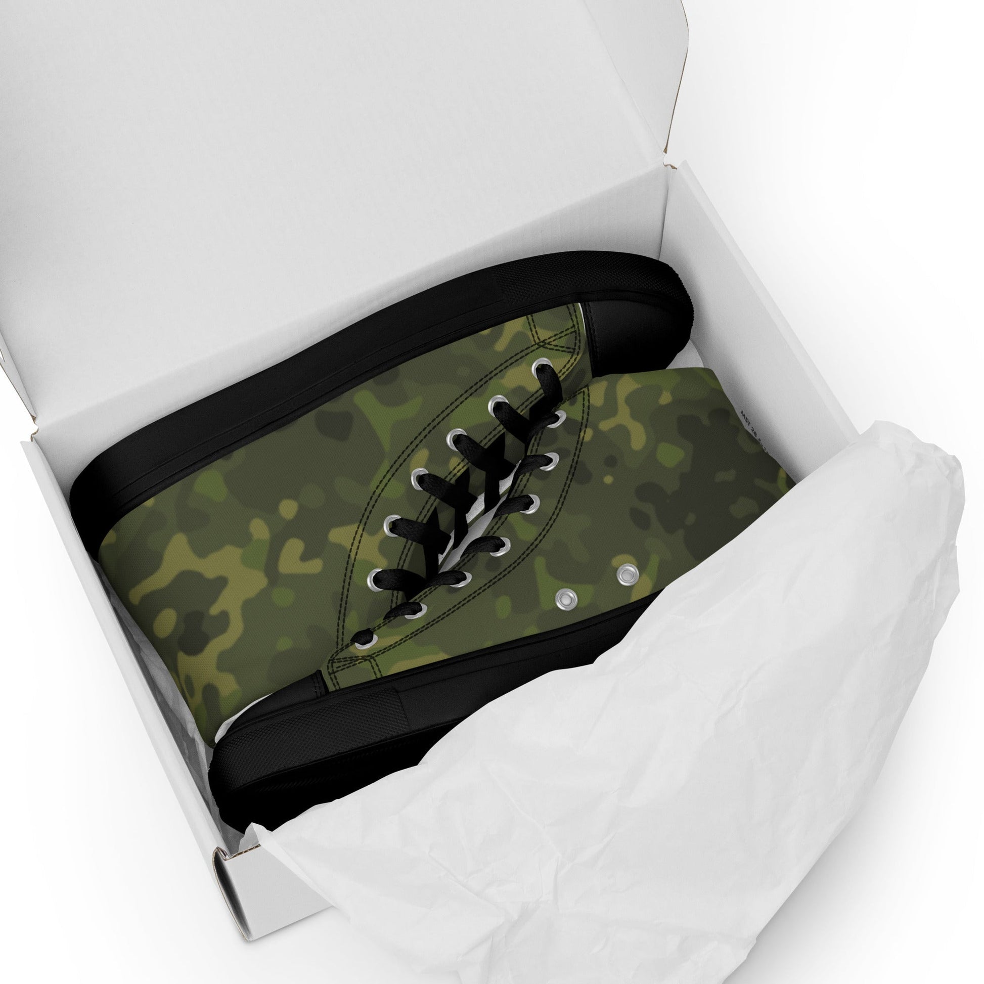 German Flecktarn Tropical CAMO Mens high top canvas shoes - High Top Canvas Shoes