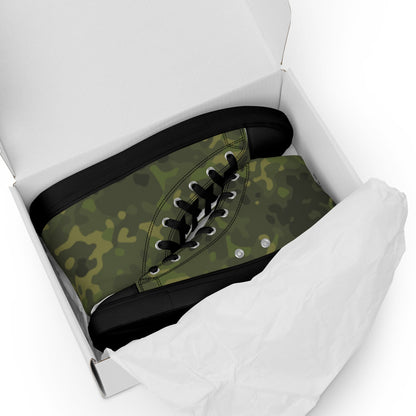 German Flecktarn Tropical CAMO Mens high top canvas shoes - High Top Canvas Shoes