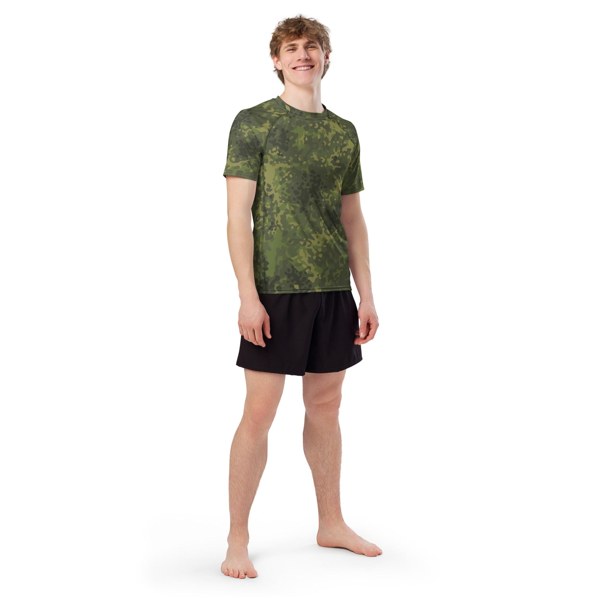 German Flecktarn Tropical CAMO Mens Short-Sleeve Rash Guard