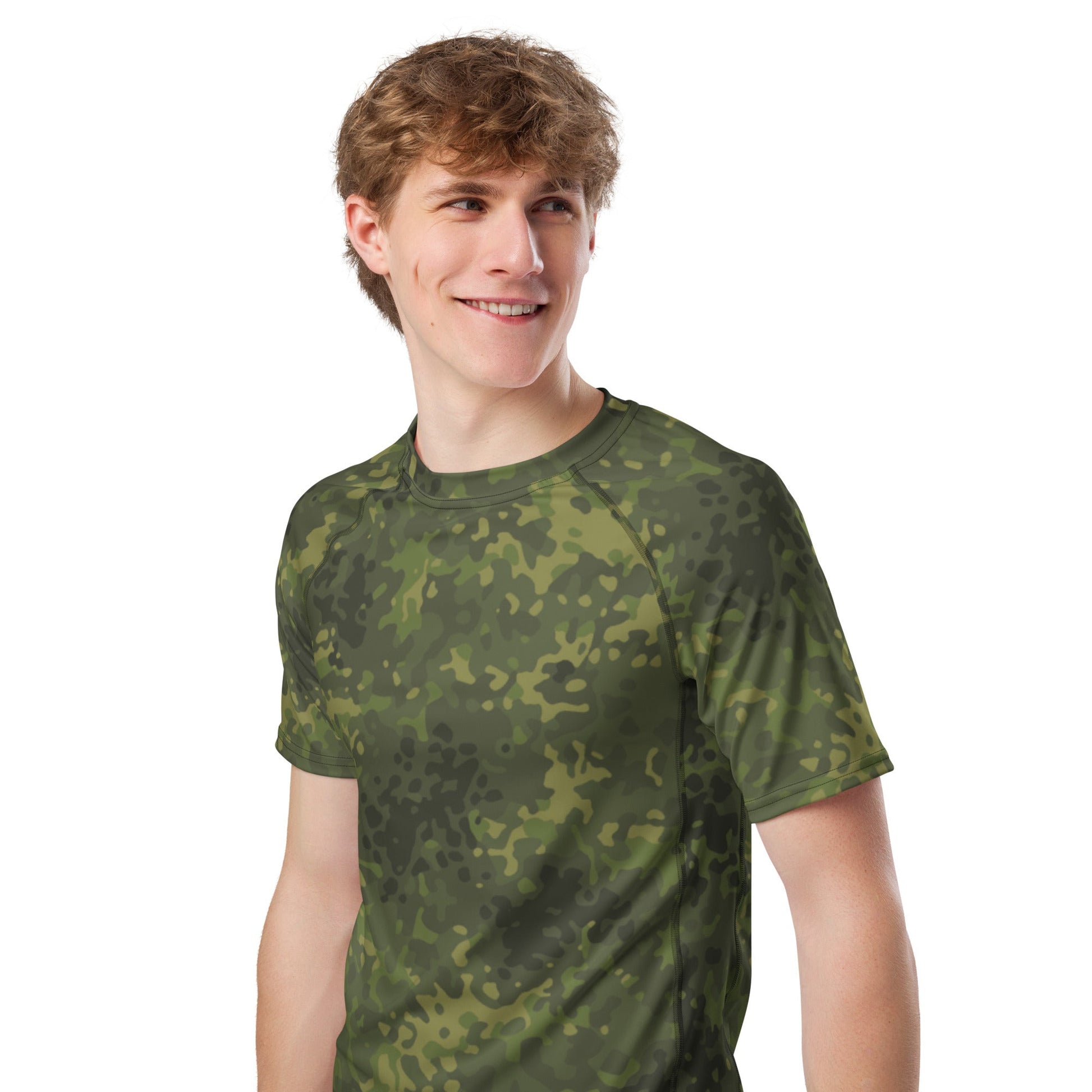 German Flecktarn Tropical CAMO Mens Short-Sleeve Rash Guard