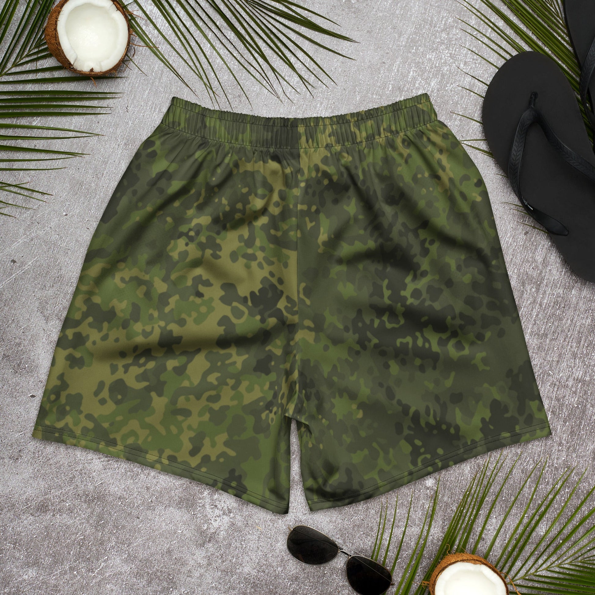 German Flecktarn Tropical CAMO Unisex Athletic Long Shorts