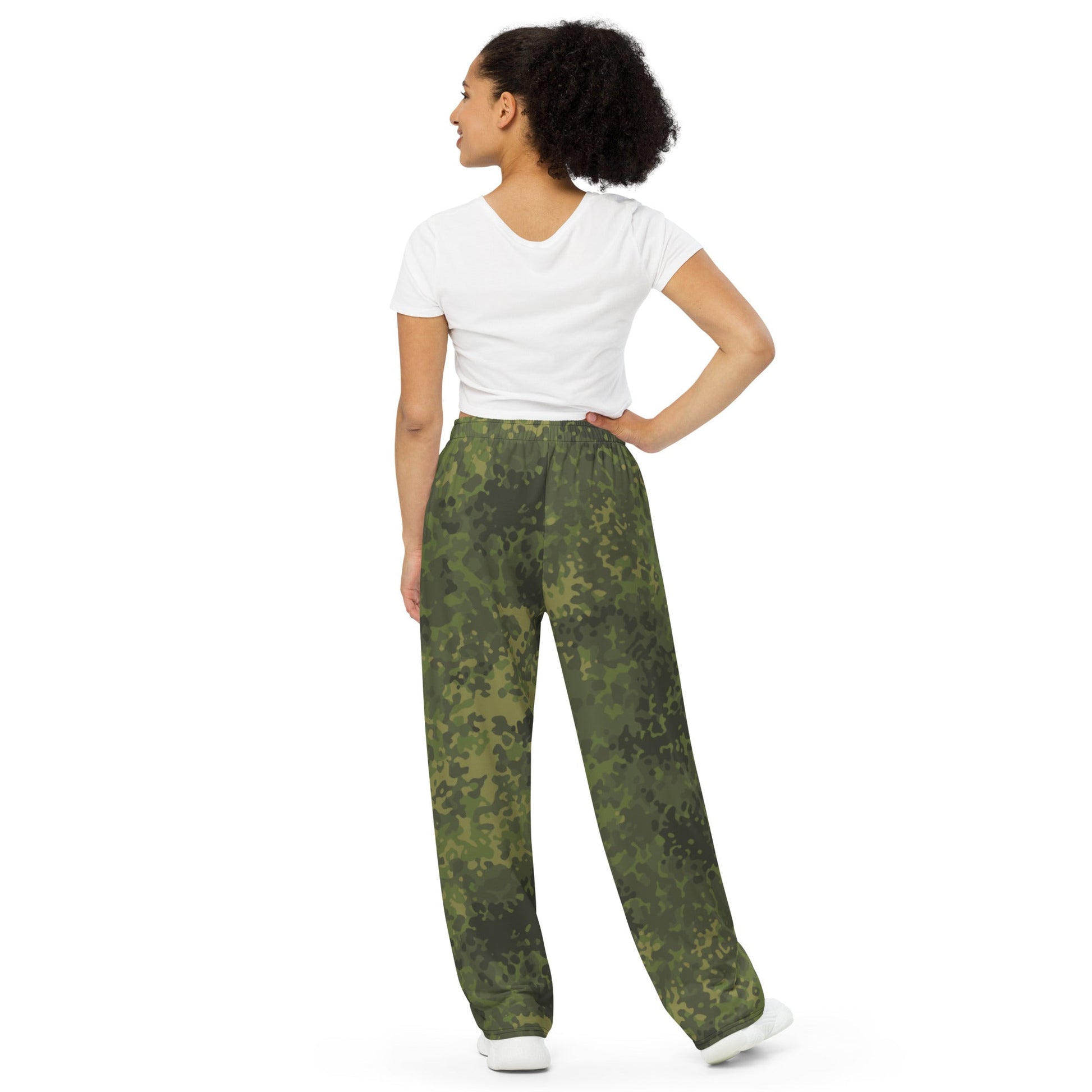 German Flecktarn Tropical CAMO Unisex Wide-Leg Leisure Pants