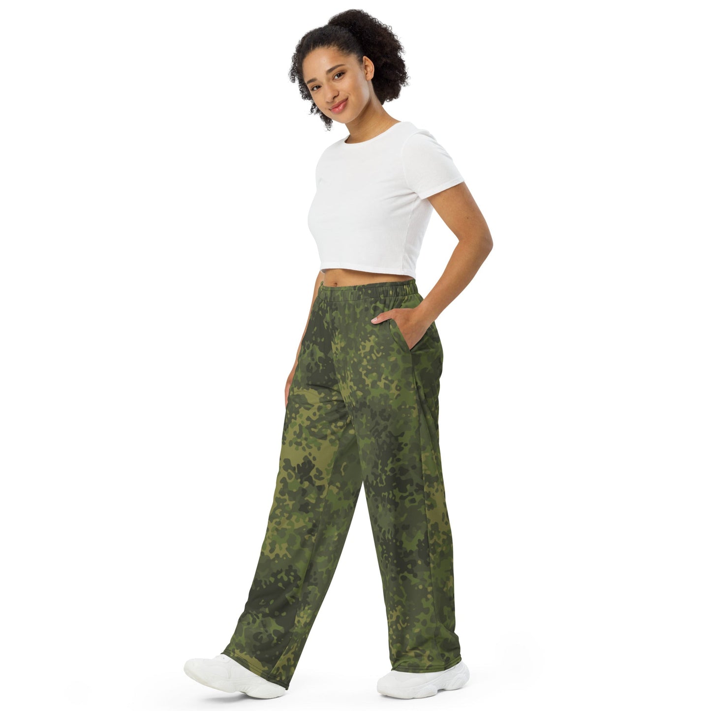 German Flecktarn Tropical CAMO Unisex Wide-Leg Leisure Pants