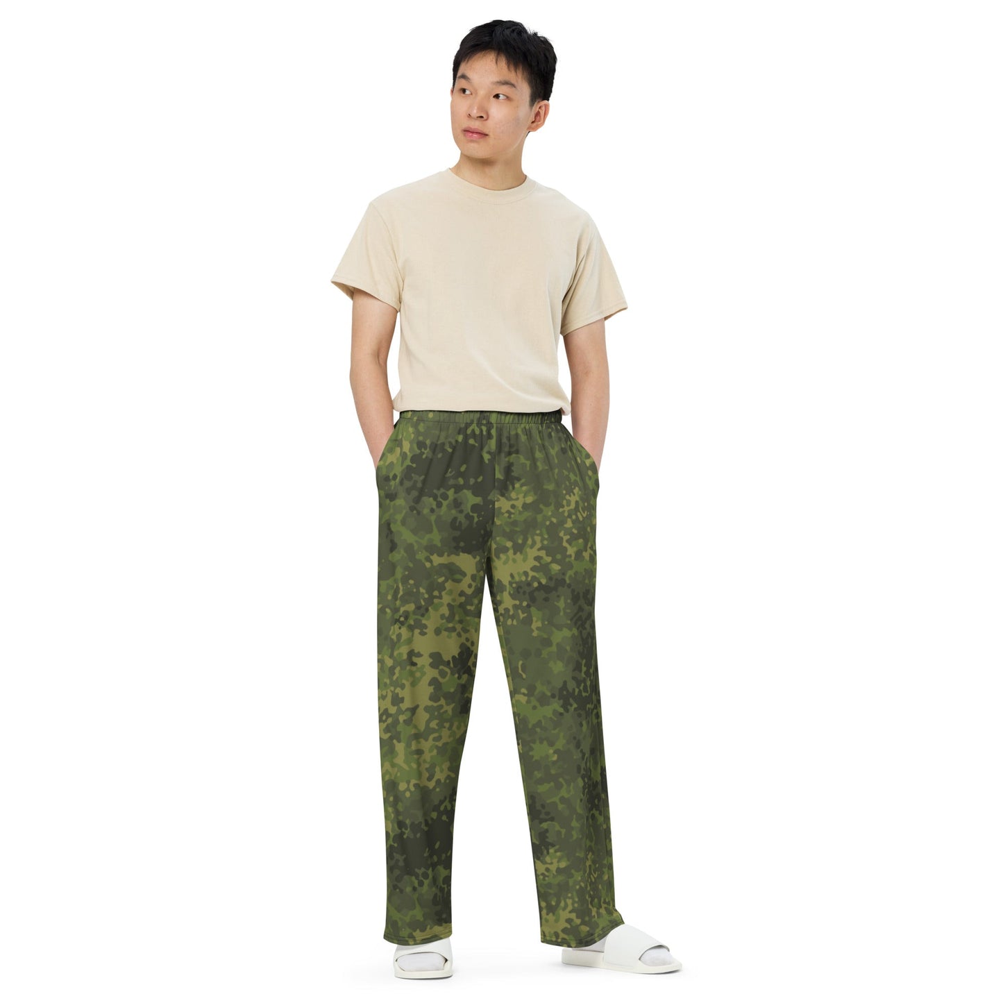 German Flecktarn Tropical CAMO Unisex Wide-Leg Leisure Pants