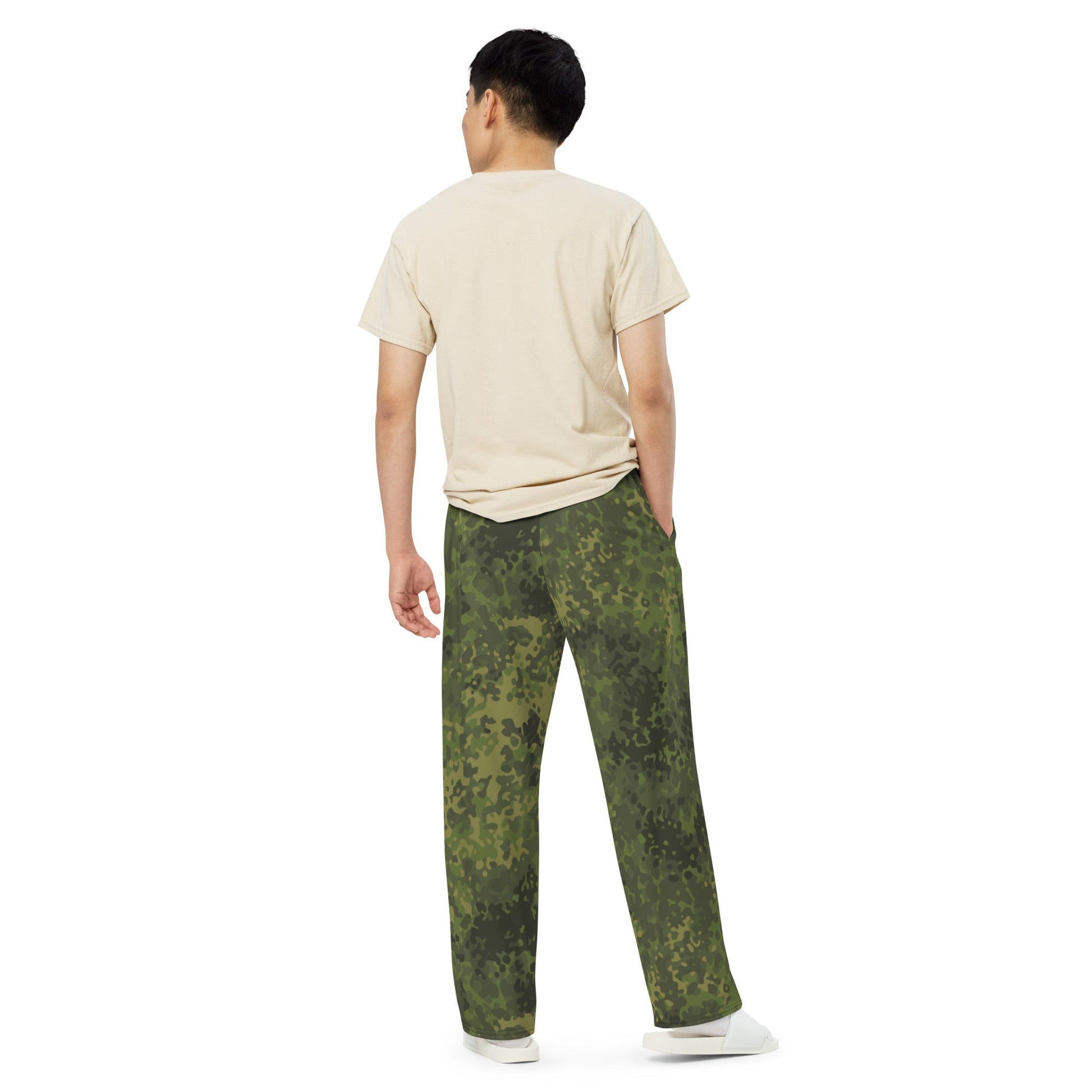 German Flecktarn Tropical CAMO Unisex Wide-Leg Leisure Pants