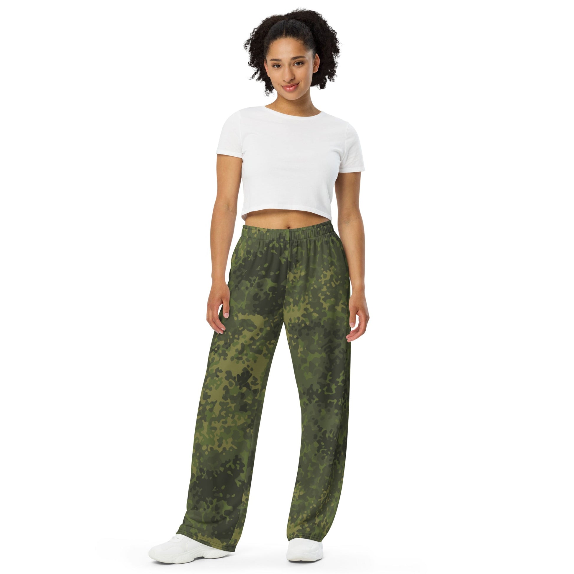 German Flecktarn Tropical CAMO Unisex Wide-Leg Leisure Pants