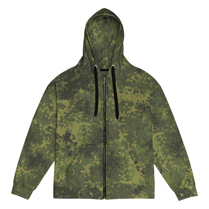 German Flecktarn Tropical CAMO Unisex Zip Hoodie - 2XS
