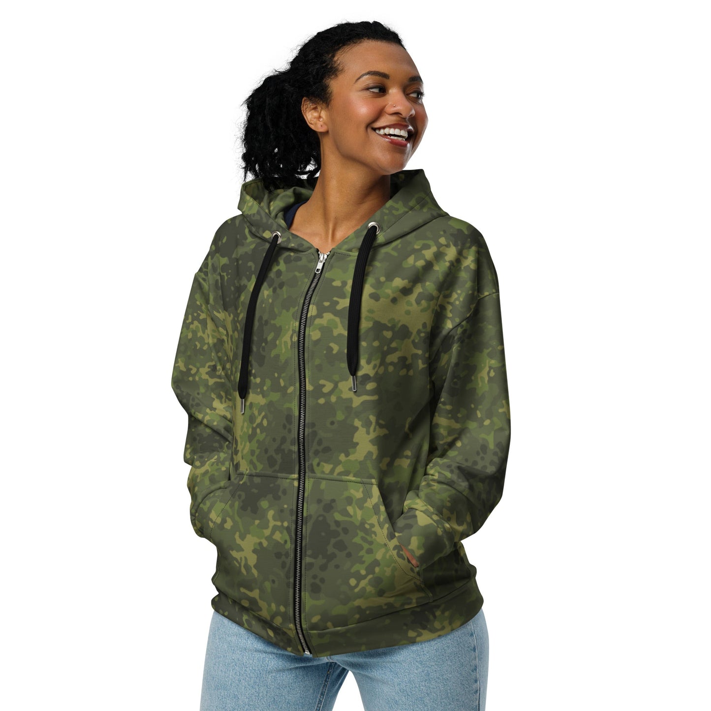 German Flecktarn Tropical CAMO Unisex Zip Hoodie