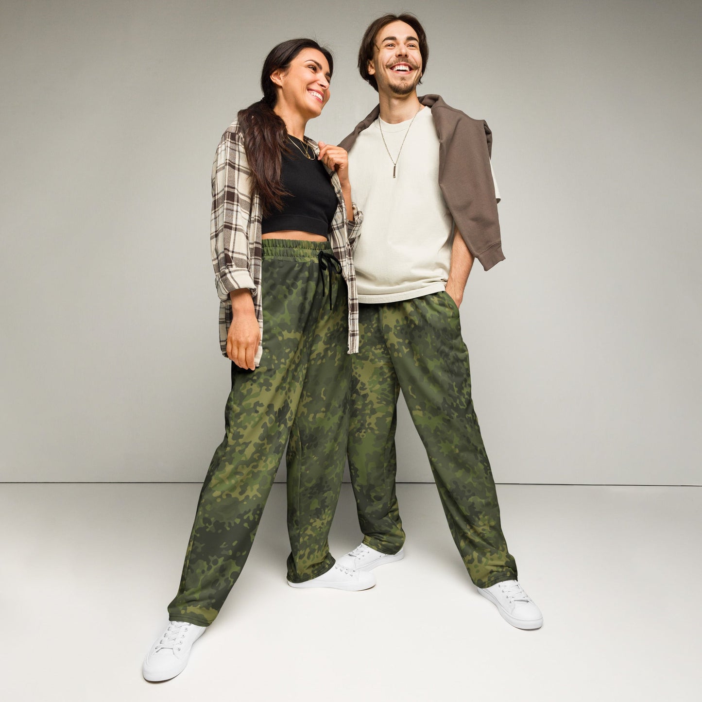 German Flecktarn Tropical CAMO Unisex Wide-Leg Joggers - 2XS