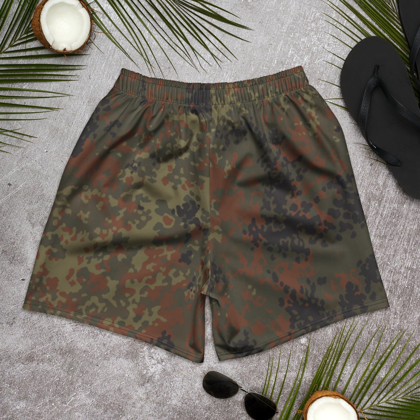 German Flecktarn CAMO Unisex Athletic Long Shorts