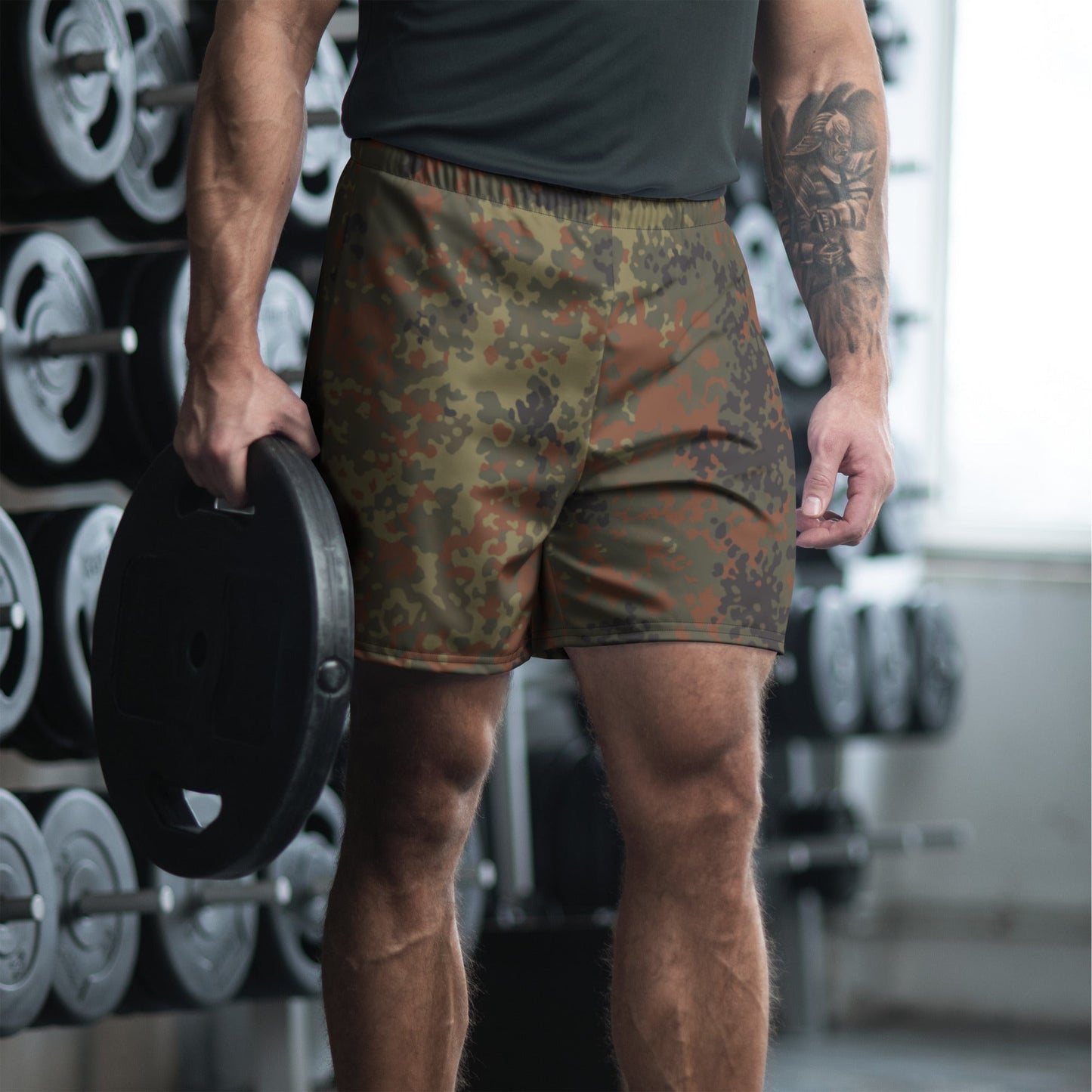 German Flecktarn CAMO Unisex Athletic Long Shorts XS