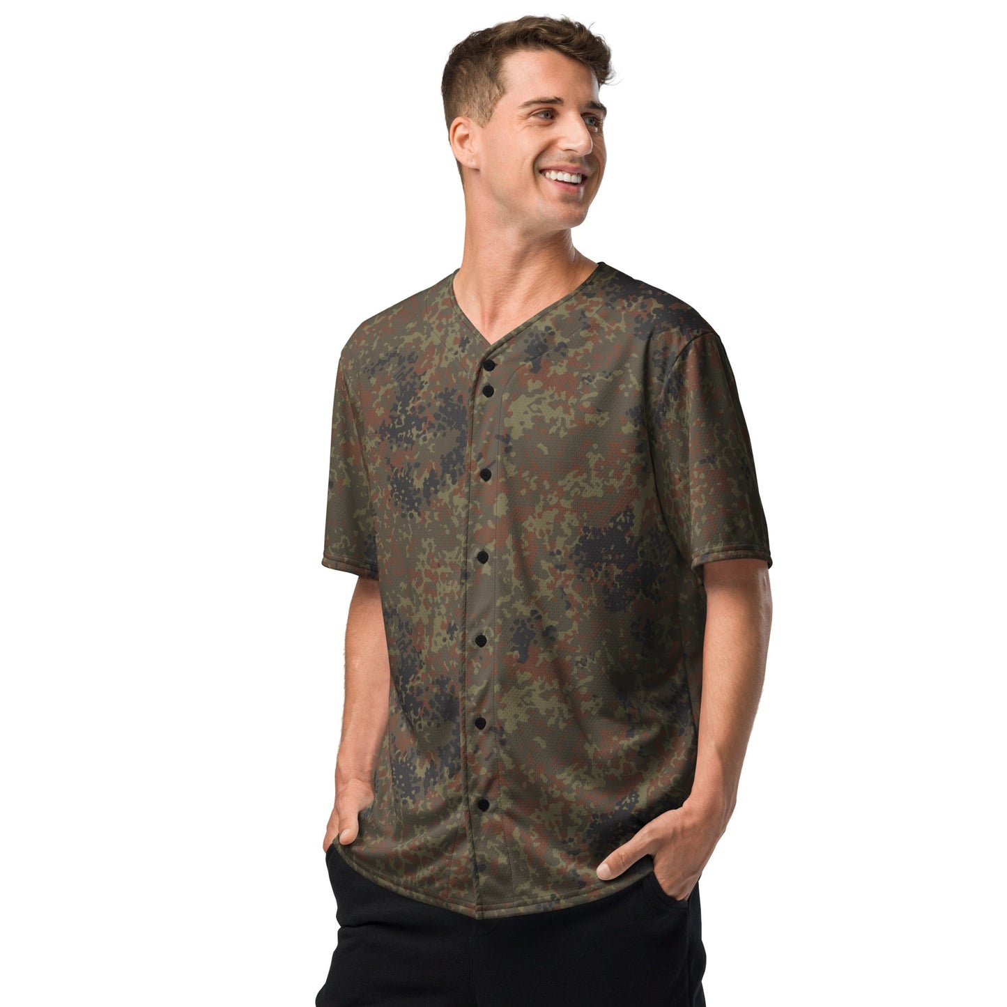German Flecktarn CAMO Unisex Baseball Jersey