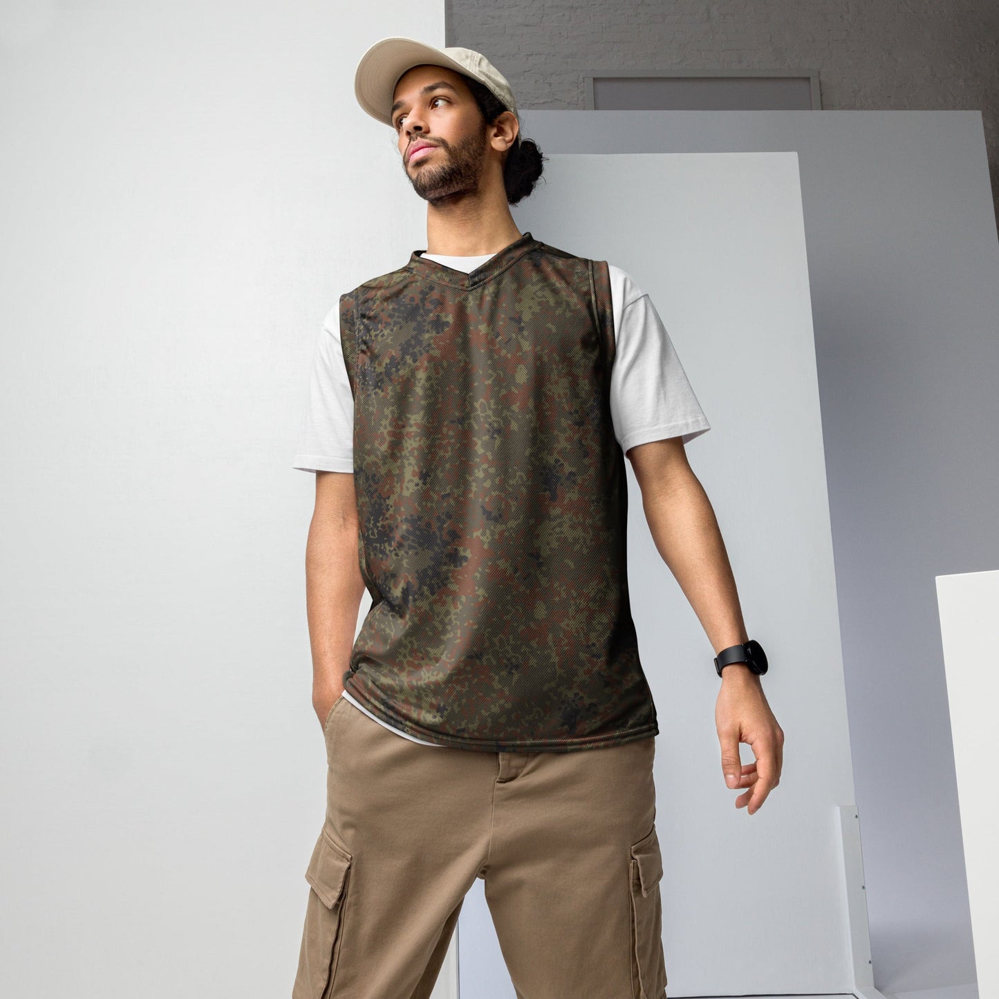 German Flecktarn CAMO Unisex Basketball Jersey - 2XS