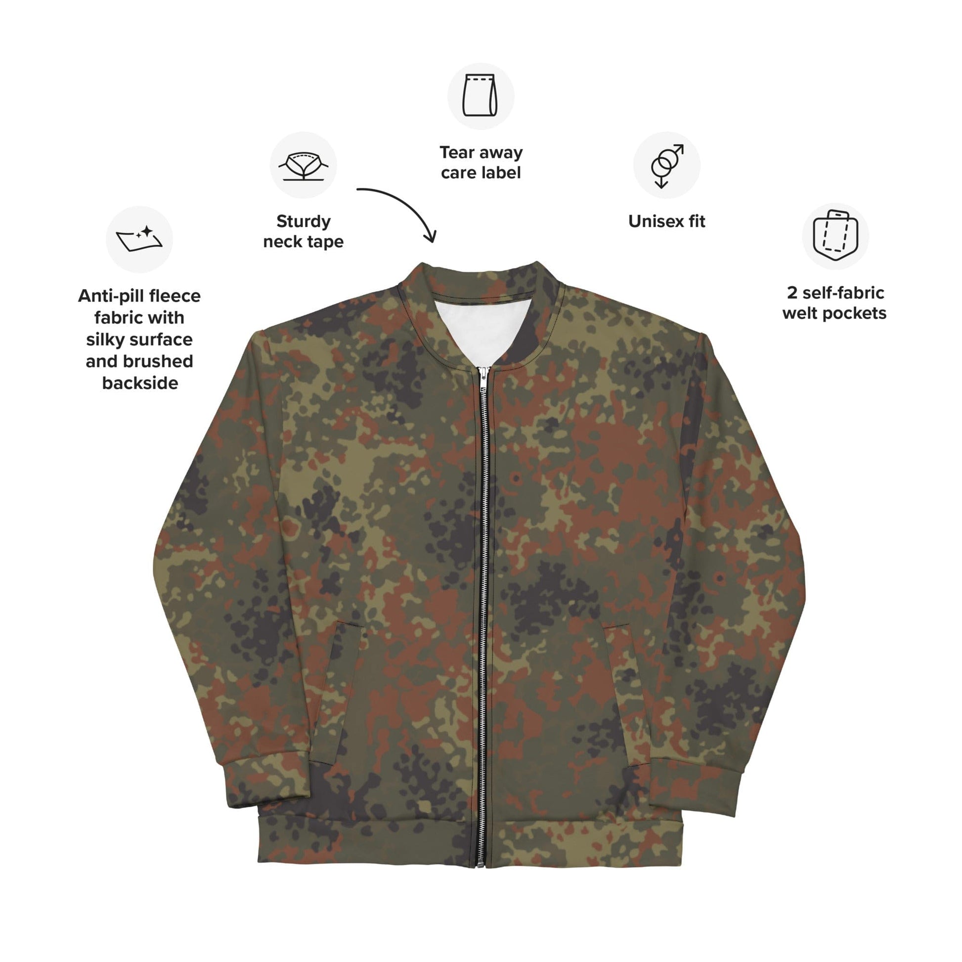 German Flecktarn CAMO Unisex Bomber Jacket