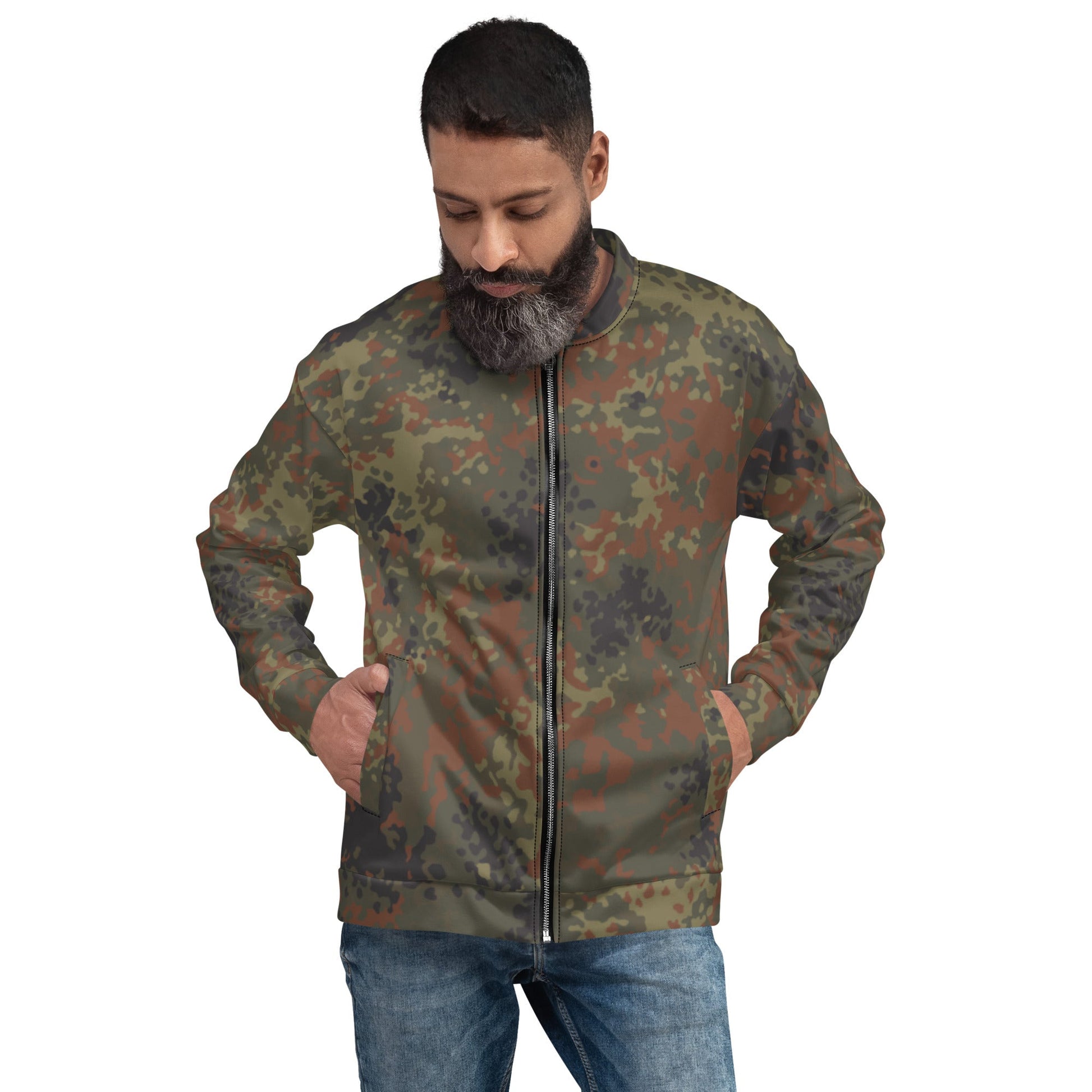 German Flecktarn CAMO Unisex Bomber Jacket - Jackets