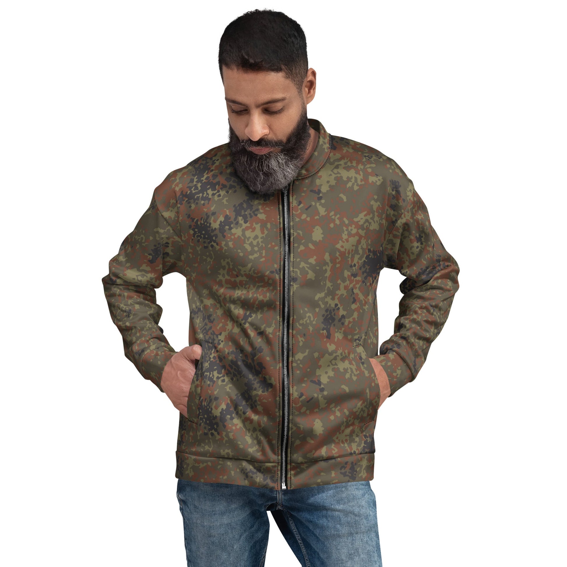 German Flecktarn CAMO Unisex Bomber Jacket - XS
