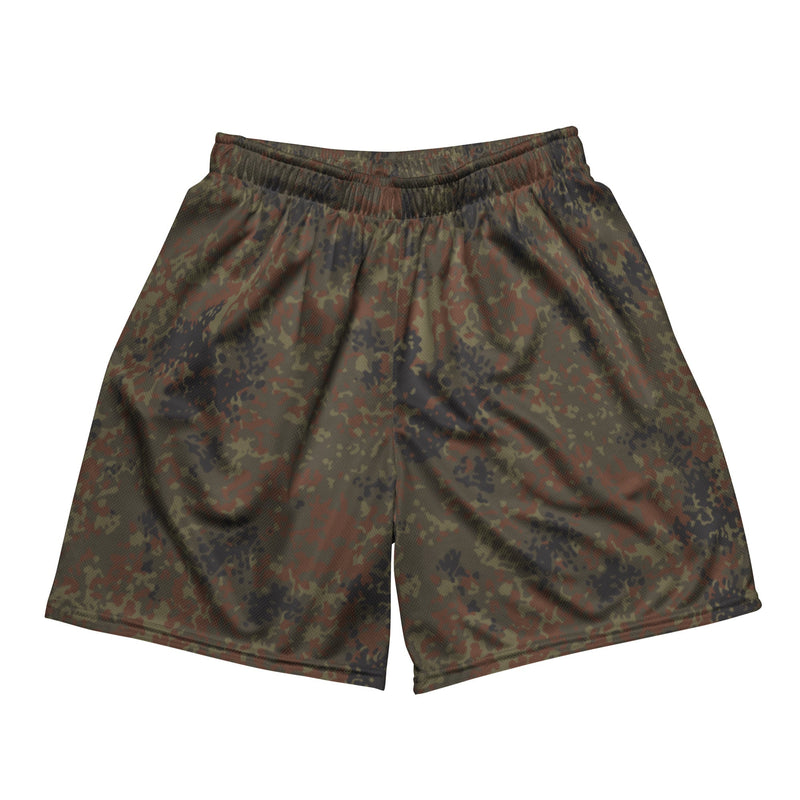 Flecktarn Bundeswehr Woodland CAMO Unisex Mesh Shorts - 2XS