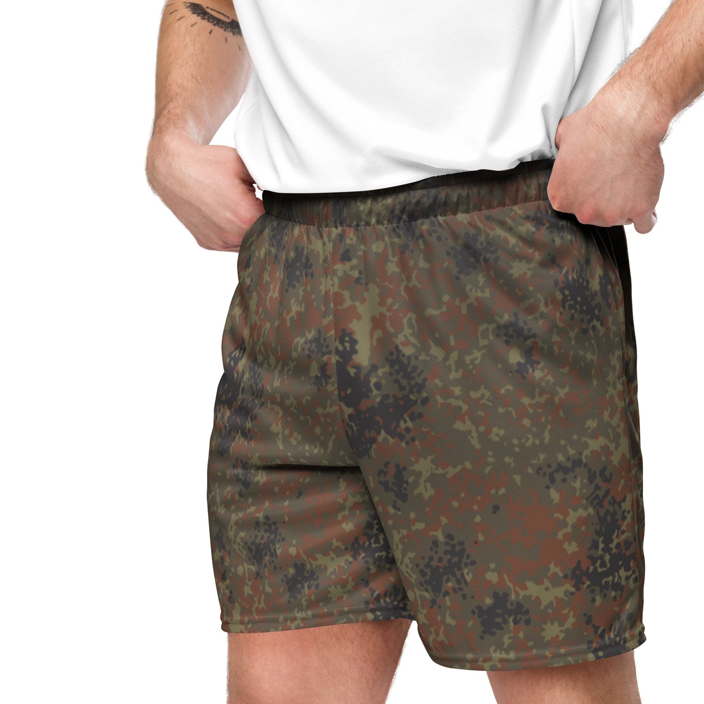 German Flecktarn CAMO Unisex Mesh Shorts