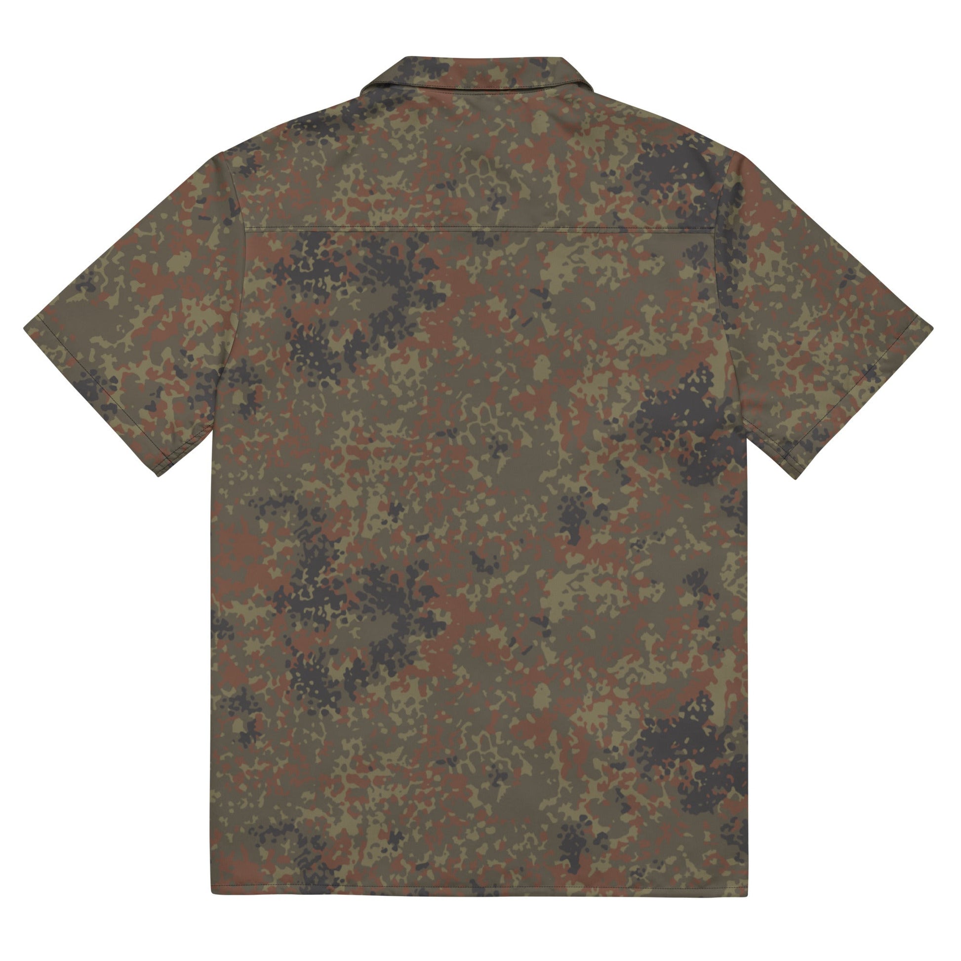 German Flecktarn CAMO Unisex Short-Sleeve Button Shirt