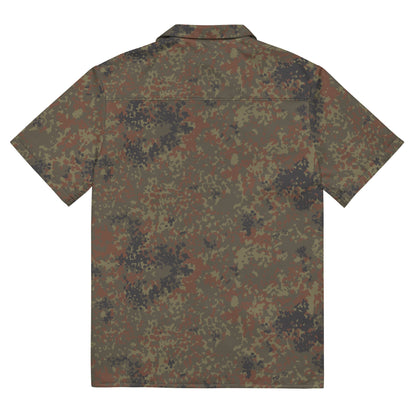 German Flecktarn CAMO Unisex Short-Sleeve Button Shirt