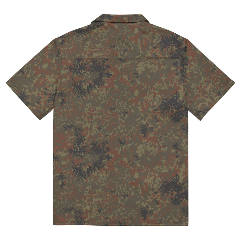 Flecktarn Bundeswehr Woodland CAMO Unisex Short-Sleeve Button Shirt - Button-Up