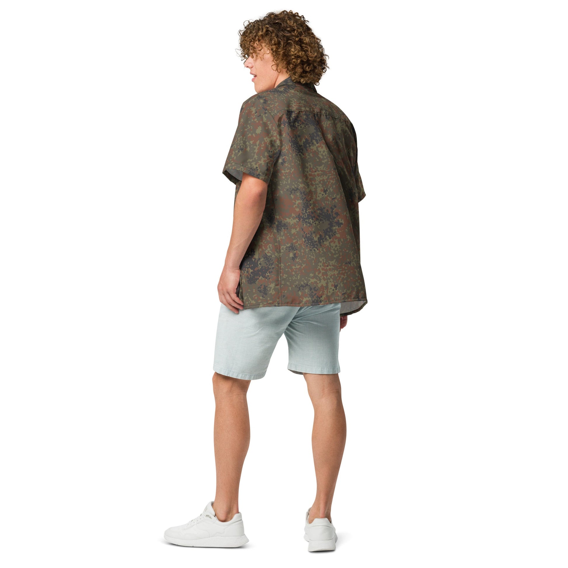 German Flecktarn CAMO Unisex Short-Sleeve Button Shirt