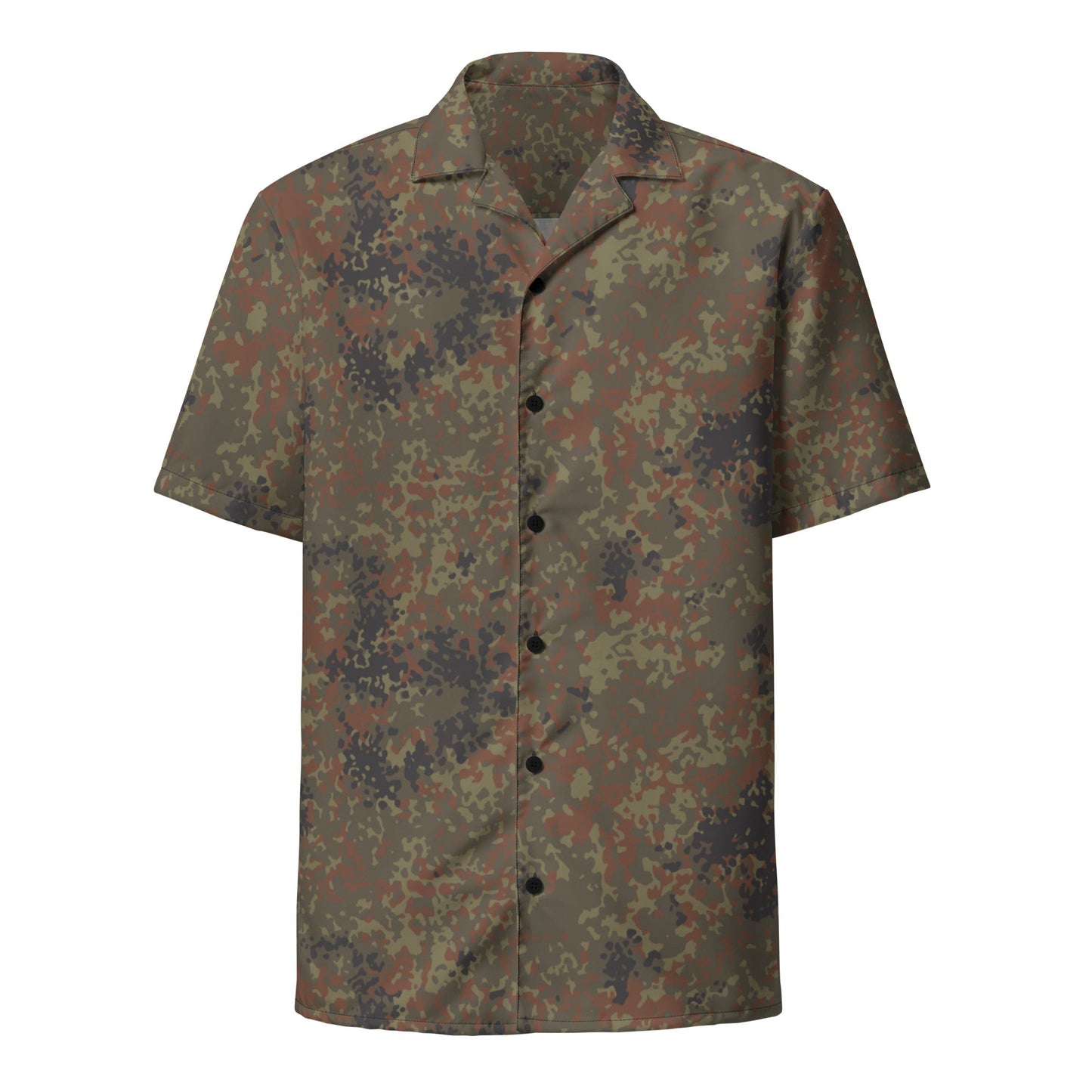 German Flecktarn CAMO Unisex Short-Sleeve Button Shirt