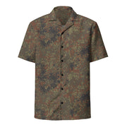 Flecktarn Bundeswehr Woodland CAMO Unisex Short-Sleeve Button Shirt - Button-Up
