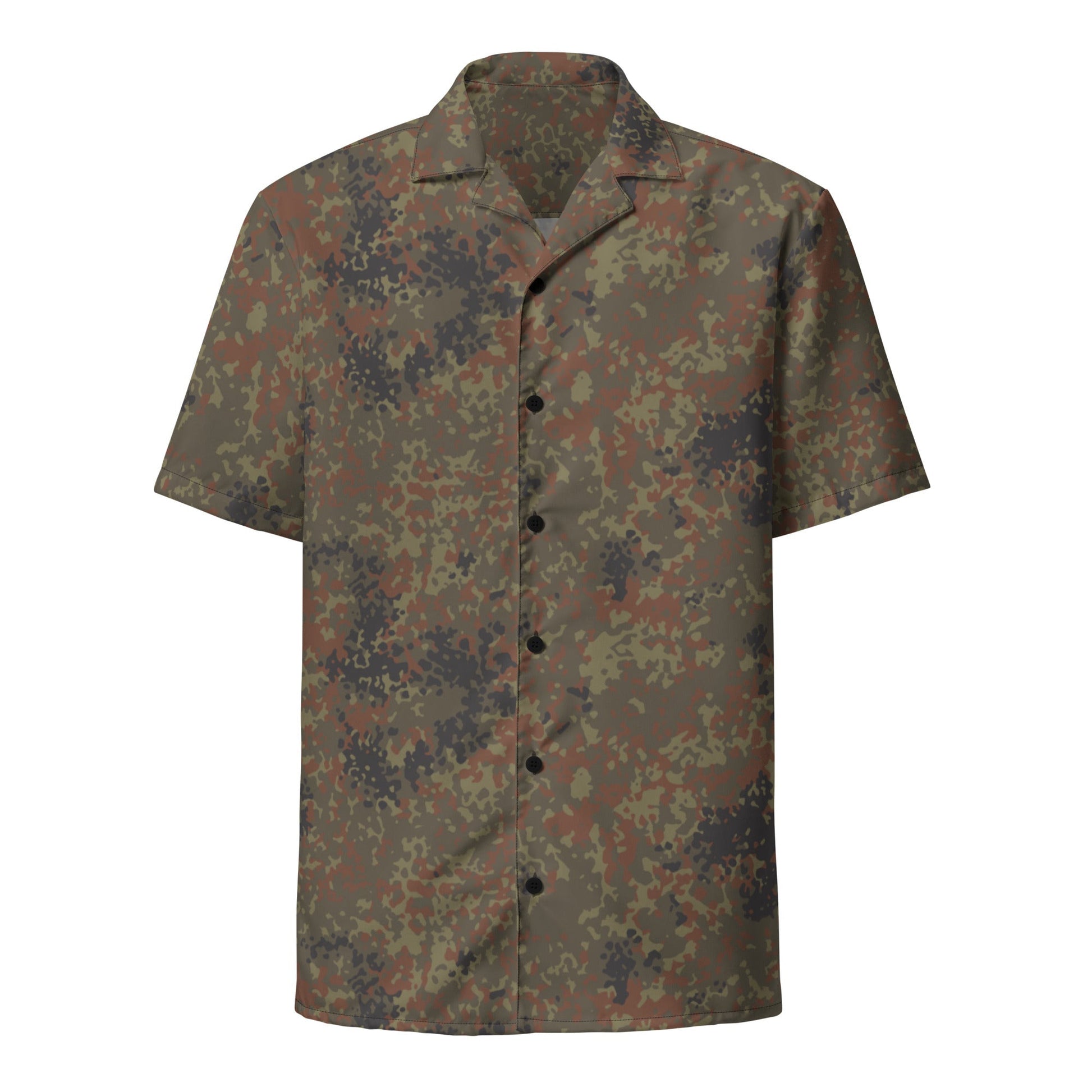 German Flecktarn CAMO Unisex Short-Sleeve Button Shirt