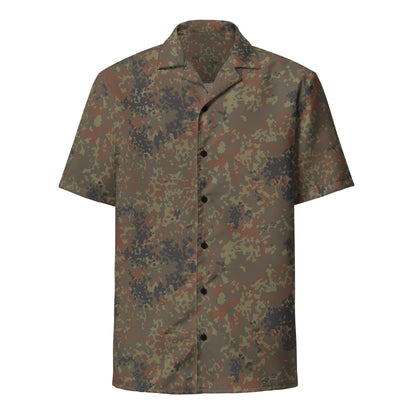 German Flecktarn CAMO Unisex Short-Sleeve Button Shirt