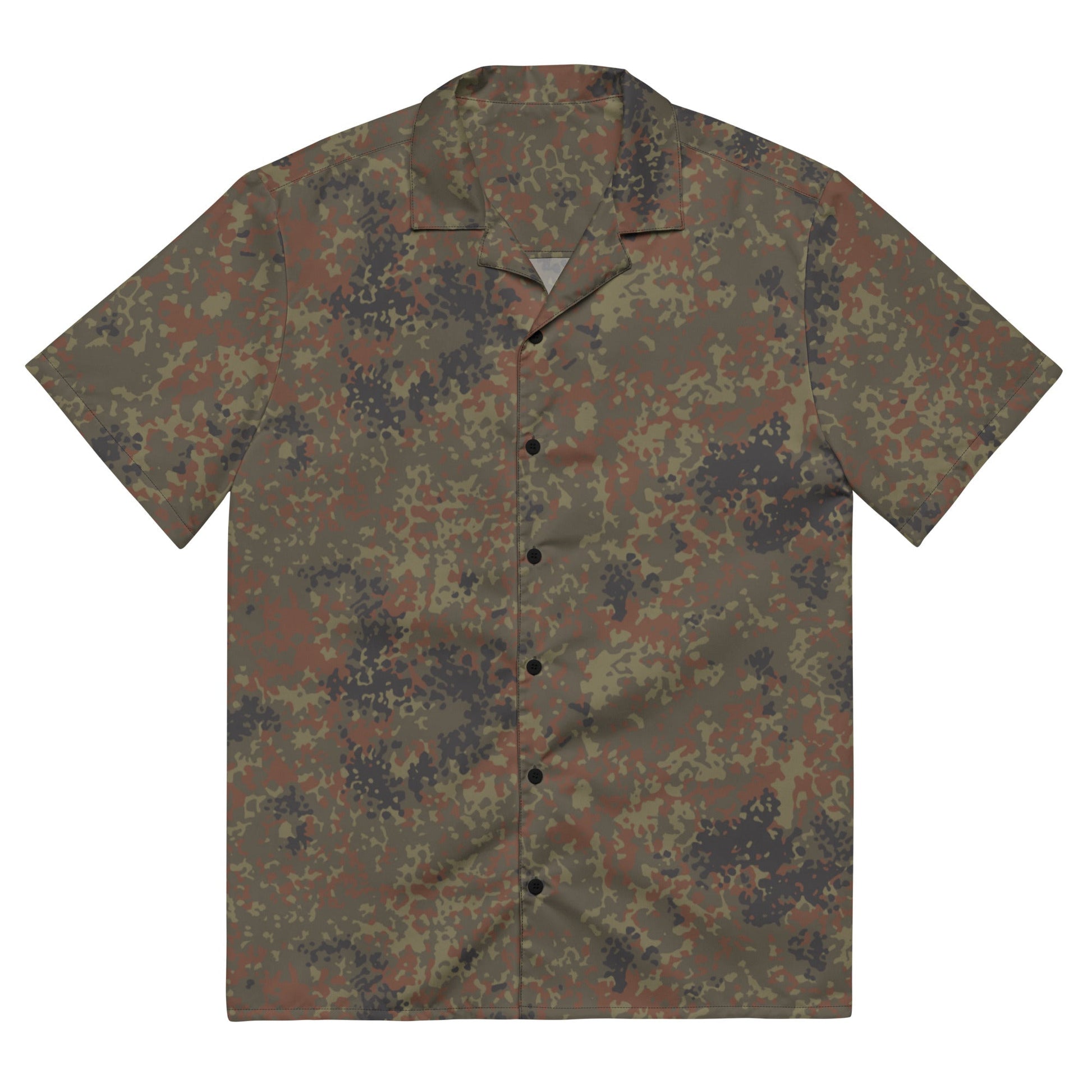 German Flecktarn CAMO Unisex Short-Sleeve Button Shirt