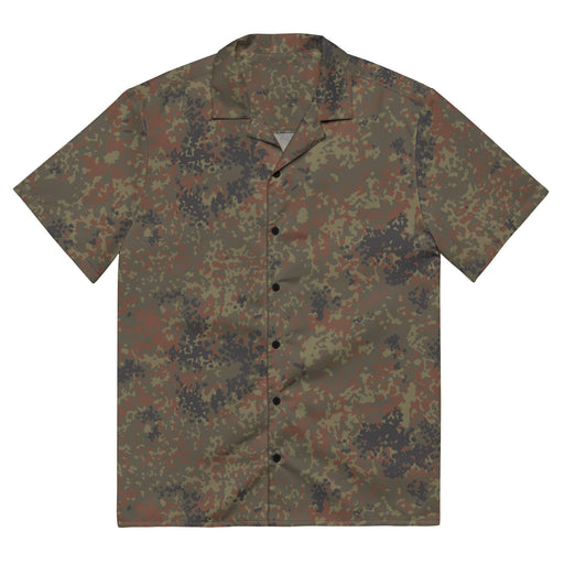 Flecktarn Bundeswehr Woodland CAMO Unisex Short-Sleeve Button Shirt - Button-Up