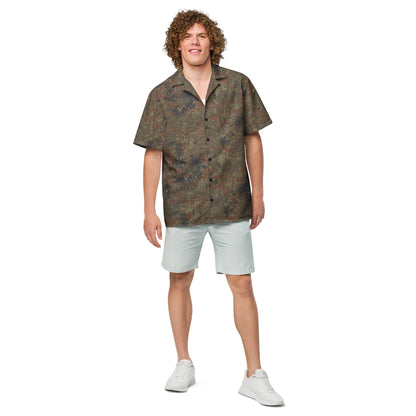 German Flecktarn CAMO Unisex Short-Sleeve Button Shirt