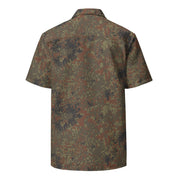 Flecktarn Bundeswehr Woodland CAMO Unisex Short-Sleeve Button Shirt - Button-Up