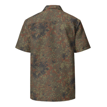 German Flecktarn CAMO Unisex Short-Sleeve Button Shirt