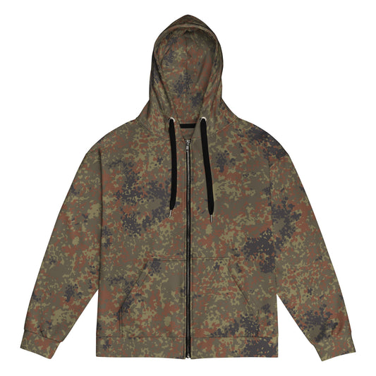 German Flecktarn CAMO Unisex Zip Hoodie - 2XS
