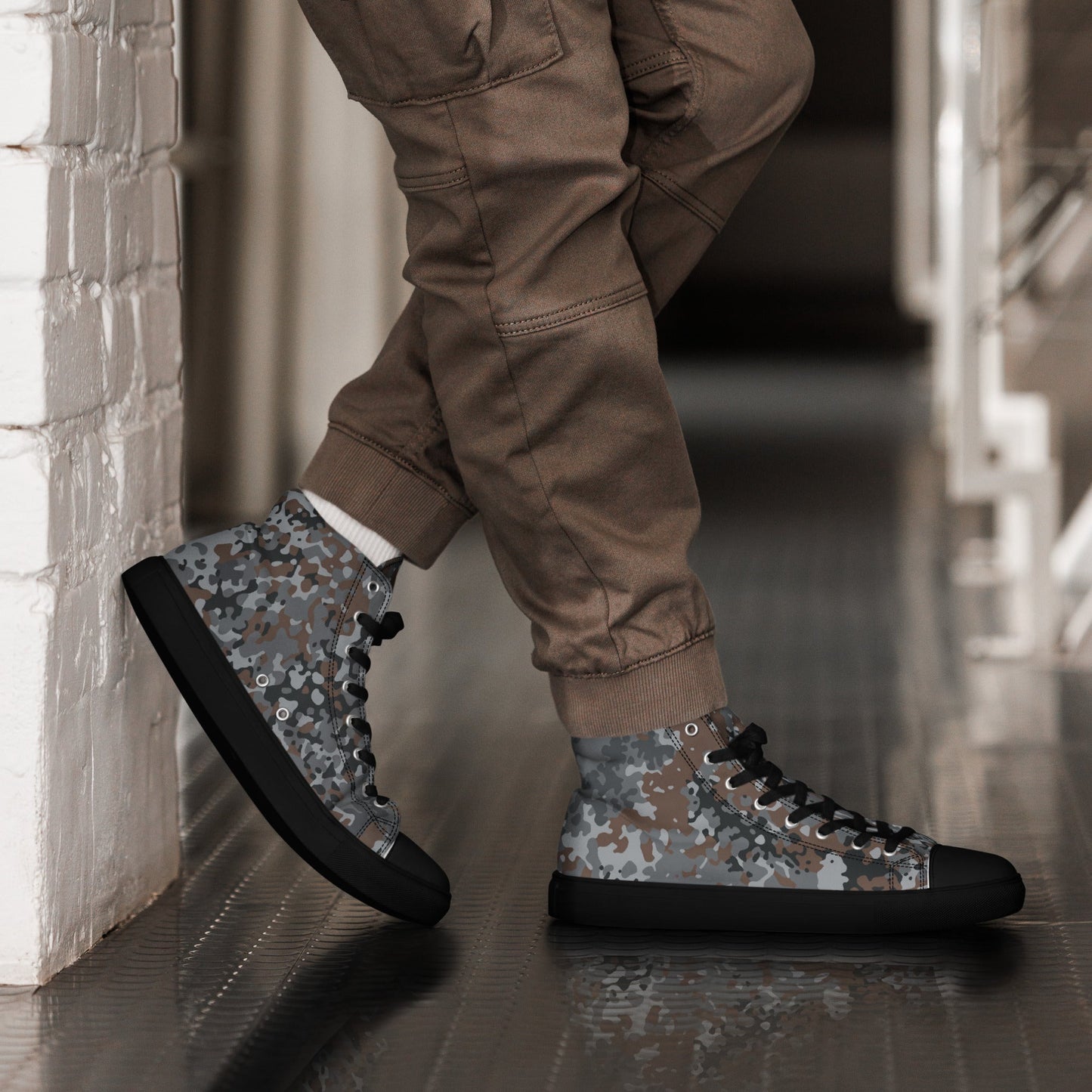 German Flecktarn Urban CAMO Mens High-Top Canvas Shoes - 5