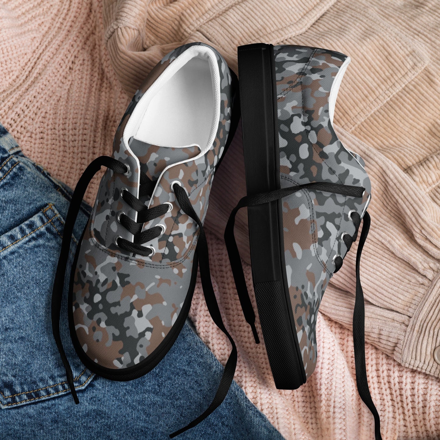 German Flecktarn Urban CAMO Mens Lace-Up Canvas Shoes - Lace-up