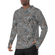 Flecktarn Bundeswehr Urban CAMO Mens Sunscreen Sports Hoodie With Thumb Holes - S / White
