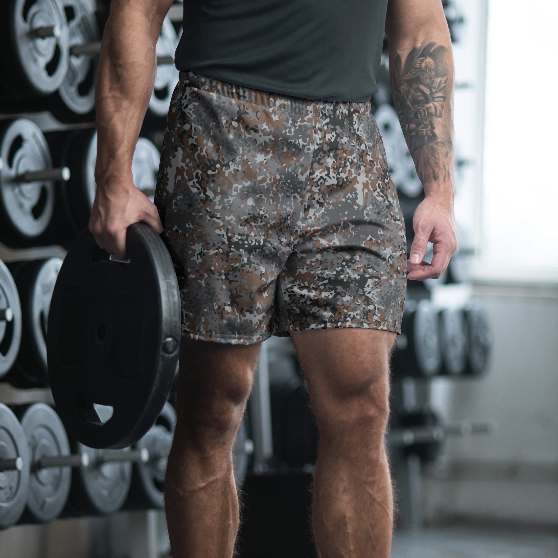 German Flecktarn Urban CAMO Unisex Athletic Long Shorts - 2XS
