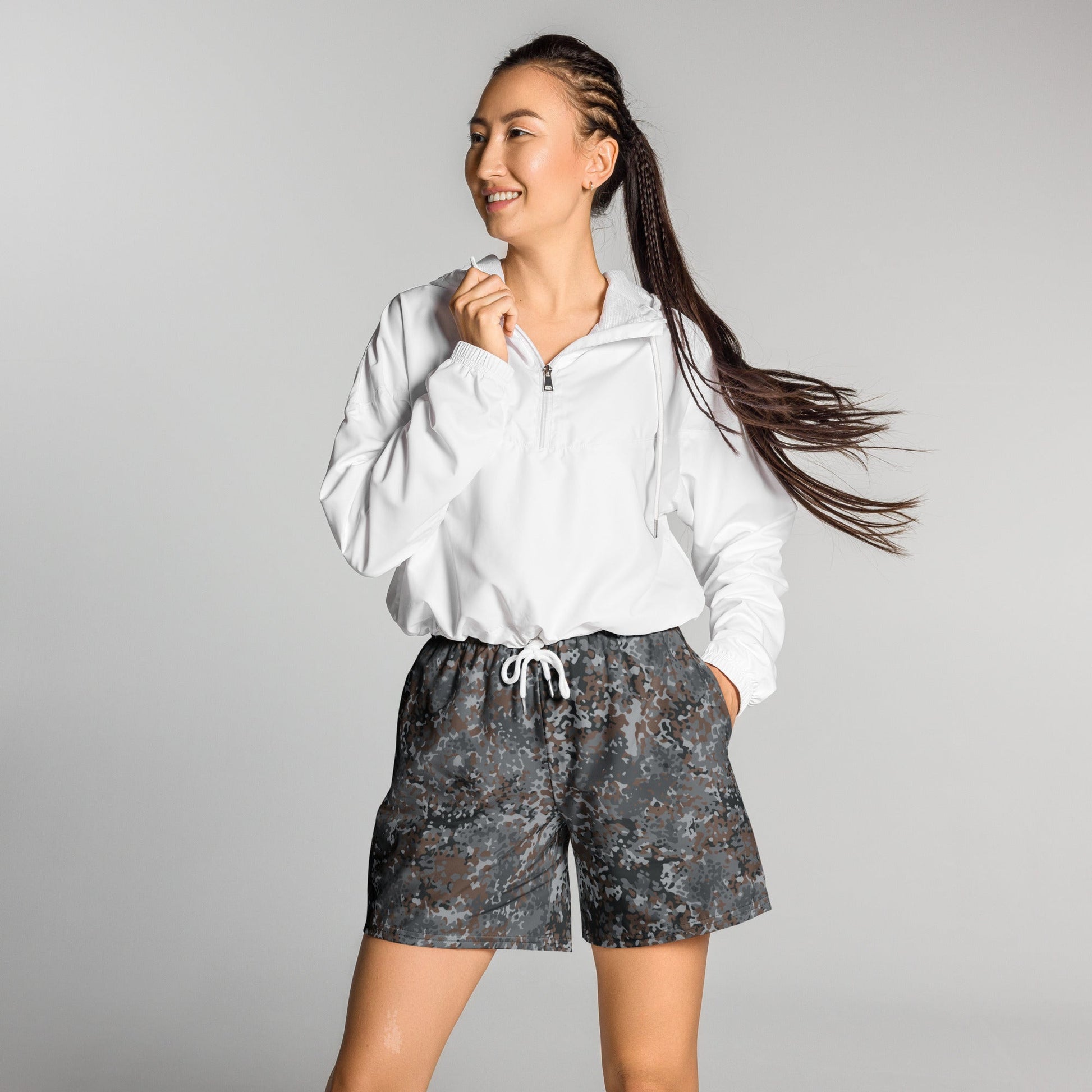 German Flecktarn Urban CAMO Unisex Athletic Long Shorts